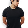 Playera Negra Cuello Redondo Manga Corta Básica Muscle Fit Para Hombre